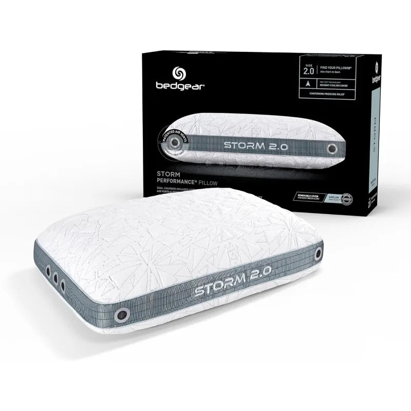 Bedgear Storm Performance Pillow – 2.0 - Cooling Bed Pillow for Hot Sleepers - Medium Firmness Pillow for All Sleep Positions, W