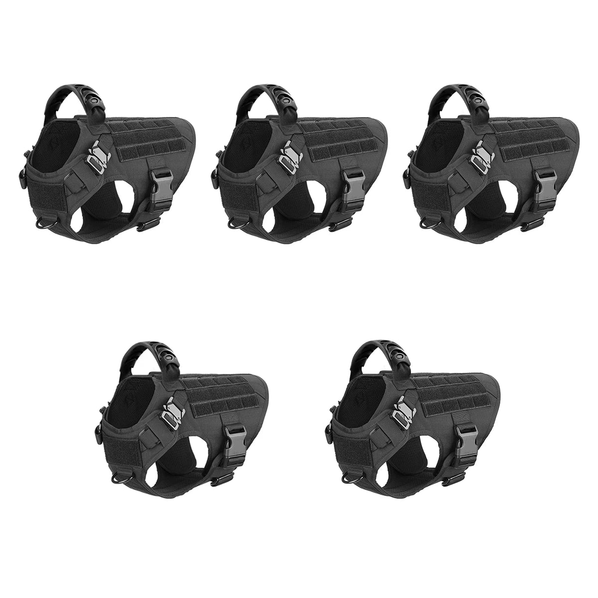 5 Pcs Large Dog Harnesses for German Shepherd and Malinois Training and Walking Vests for Medium and Large Dogs Accessories