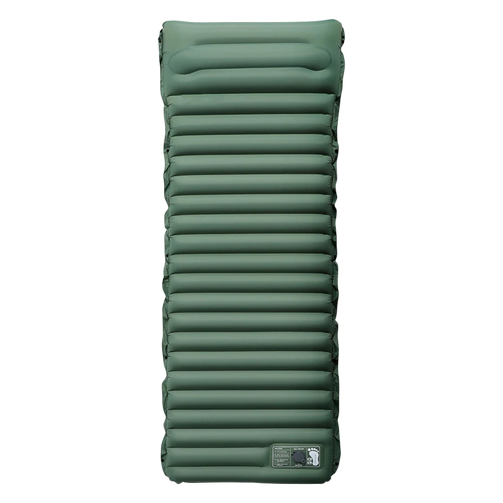 10cm Self-Inflating Sleeping Mat with Foot Pump and Pillow Ultralight Waterproof Camping Air Mattress for Outdoor Use