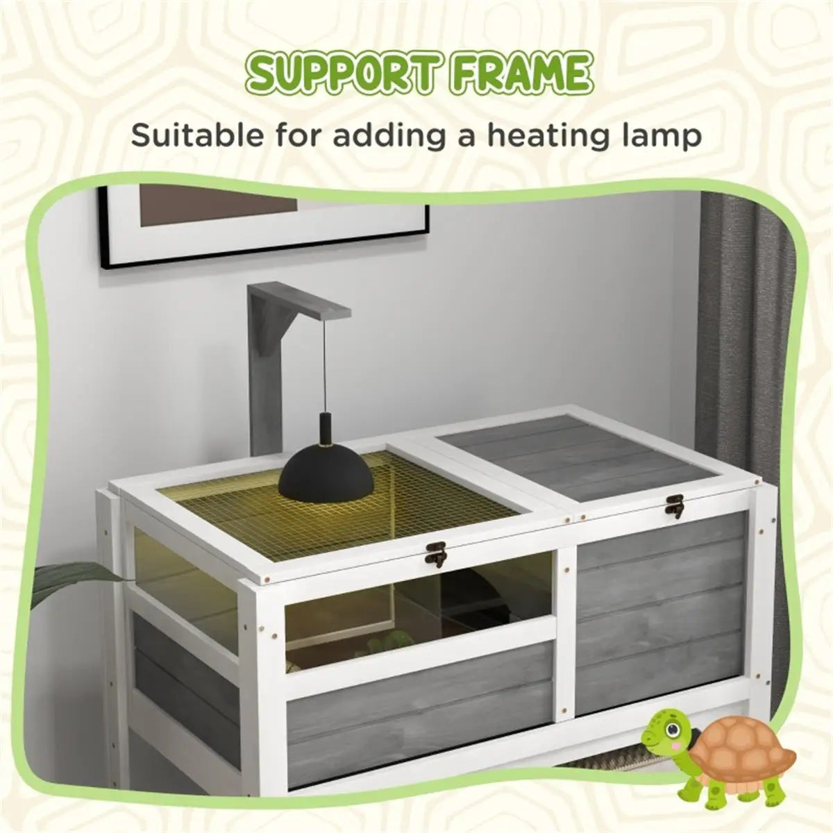 Small Animal Habitat Tank with Lighting and Heating Pad for Reptiles and Tortoises