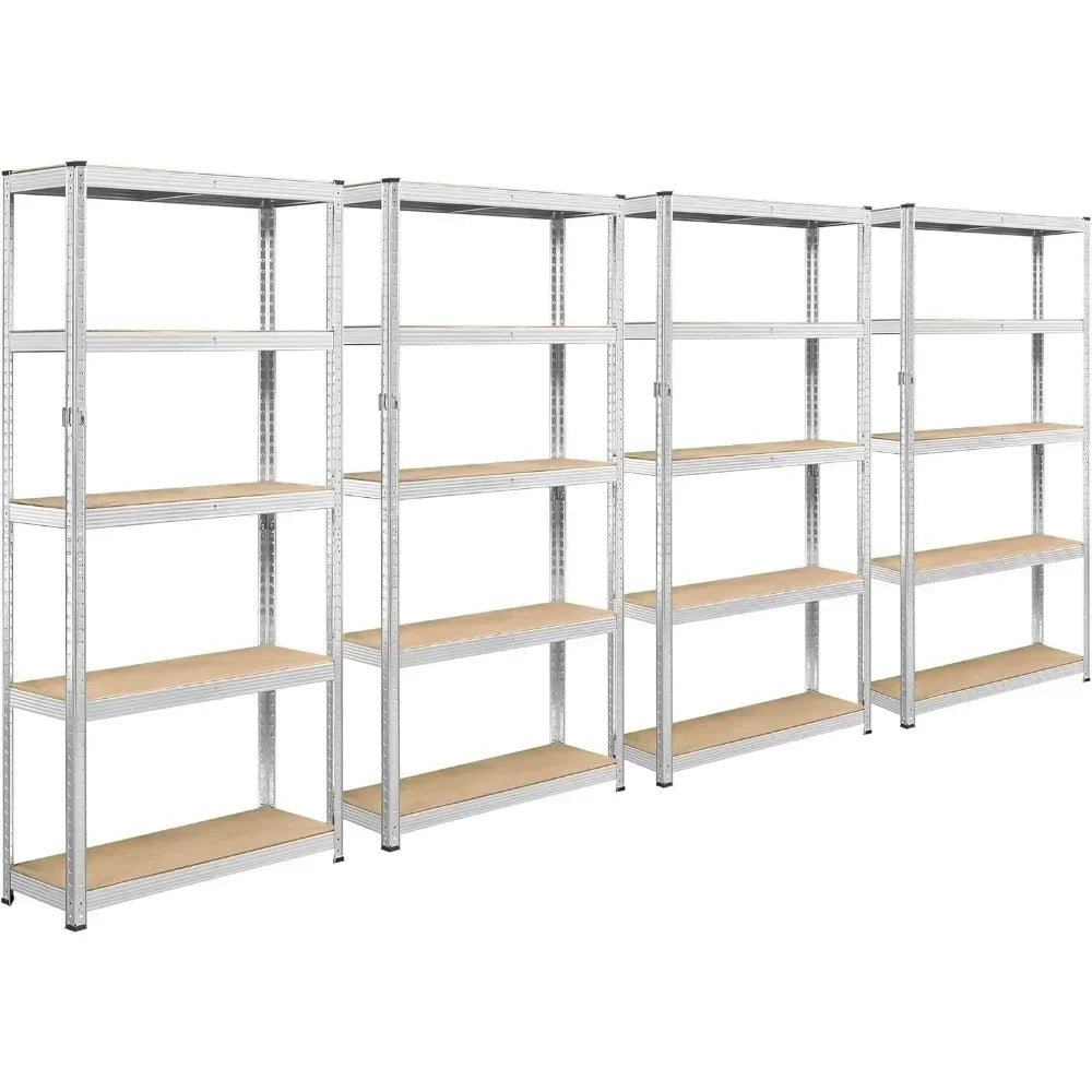 Metal Shelving Unit 5 Tier Storage Shelves Garage Shelving Heavy Duty Utility Rack for Warehouse Garage Pantry Kitchen
