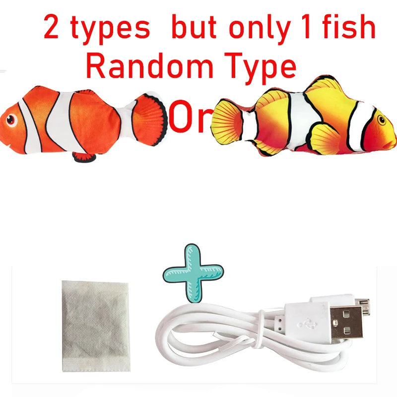 Cat USB Charger Interactive Electric Floppy Fish Toy Realistic Chew Bite Toy for Cats and Dogs