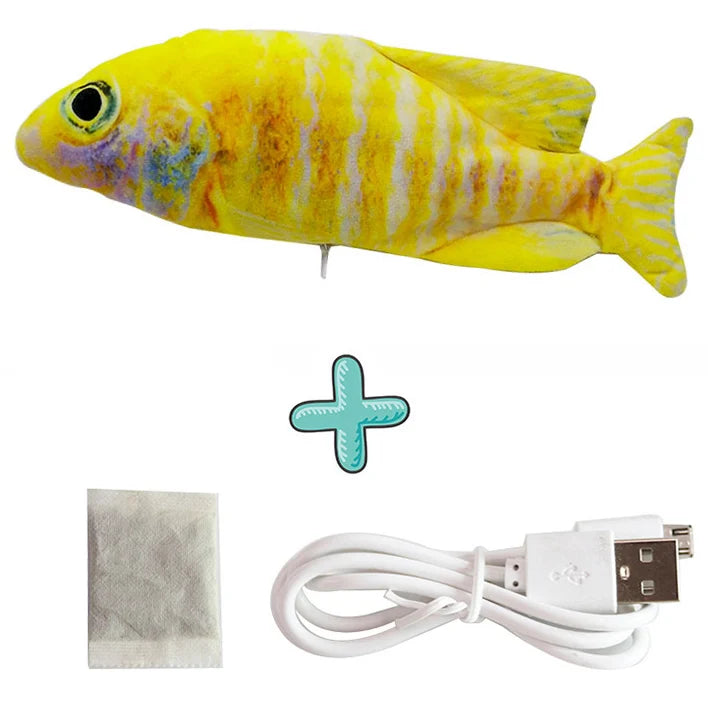 Cat USB Charger Interactive Electric Floppy Fish Toy Realistic Chew Bite Toy for Cats and Dogs