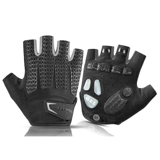 Rockbros Half Finger Cycling Gloves for Men and Women with Anti Slip Gel Pad Breathable Design for Motorcycle MTB and Road Biking