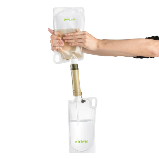 Miniwell Portable Survival Outdoor Water Filter for Camping, Hiking, Emergency