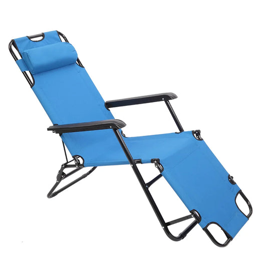 RHC 202 Portable Dual Purposes Extendable Folding Reclining Chair Blue