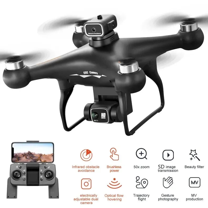 S116 Max Drone Professional with 3 Batteries 8K Dual Camera Optical Flow Brushless 360 Degree Obstacle Avoidance WIFI FPV RC Drone Toys