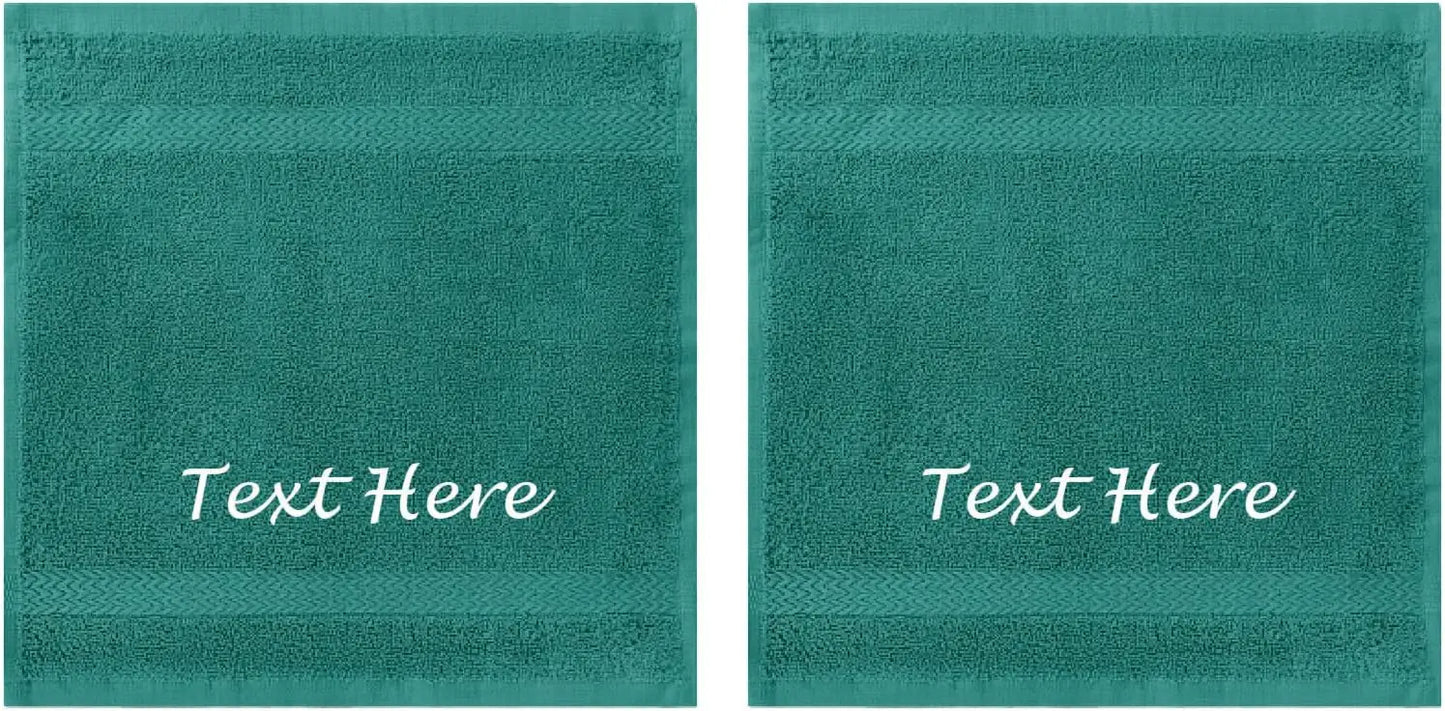 2 Piece Cotton Towel Set with Embroidered Text Super Absorbent Super Soft Türkiye Cotton Bath Towels 24x50 Inches