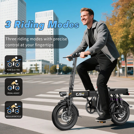 Electric Bike for Adults Teen-Folding Electric Bicycle 750W Peak Motor,20+MPH 35 Miles,Commuter Ebike 48V 15AH Removable Battery