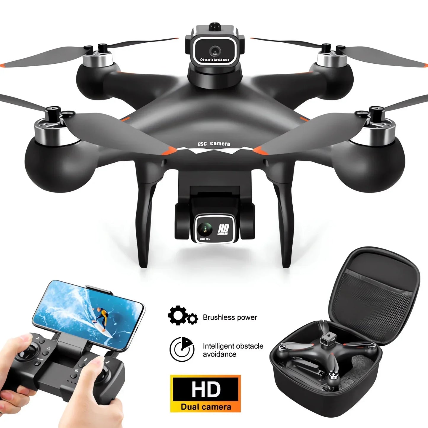 S116 Max Drone Professional with 3 Batteries 8K Dual Camera Optical Flow Brushless 360 Degree Obstacle Avoidance WIFI FPV RC Drone Toys