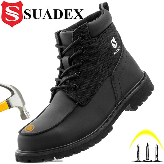 SUADEX Steel Toe Boots for Men and Women Waterproof Indestructible Work Safety Boots Outdoor Protection Construction Shoes