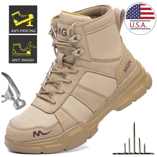 Light Breathable Safety Shoes for Men with Steel Toe Cap Anti Smash Work Shoes Indestructible and Anti Puncture Design