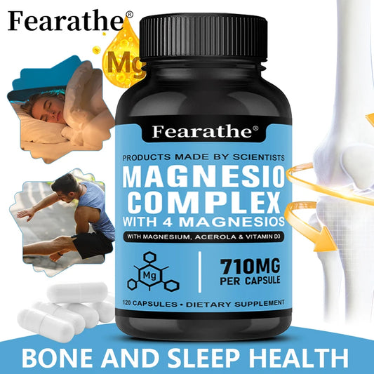 Magnesium Citrate, Magnesium Supplement for Men and Women, Improves Sleep, Relieves Stress and Anxiety, 120 Capsules