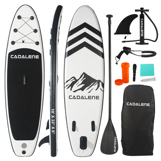 Cadalene Inflatable Stand Up Paddle Board with SUP Accessories Anti Slip EVA Deck 10 Inch Inflatable Paddle Boards for Adults