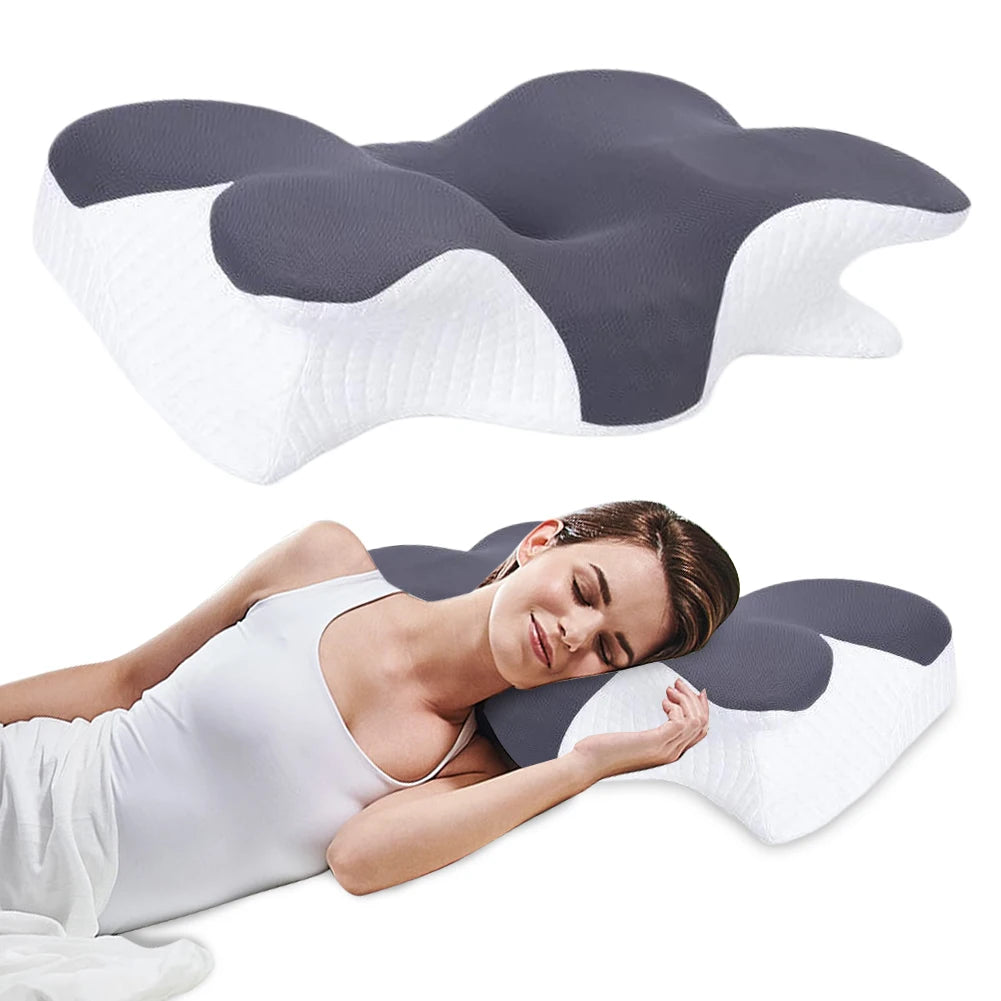 Ergonomic Sleep Cervical Orthopedic Neck Pillow Comfortable Butterfly Shape Pillow Neck Protection Sleeping Orthopedic Pillow