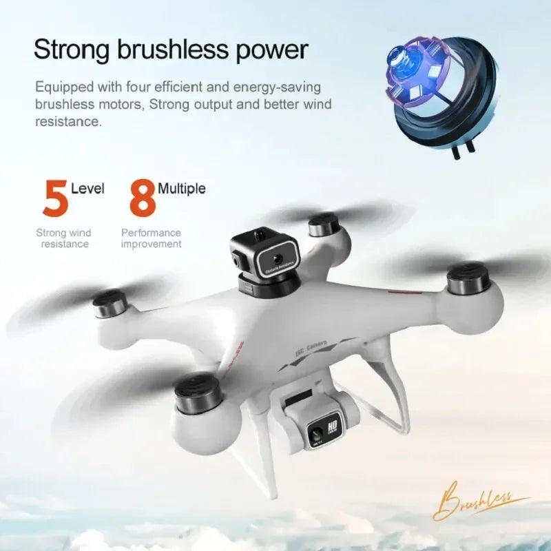 S116 Max Drone Professional with 3 Batteries 8K Dual Camera Optical Flow Brushless 360 Degree Obstacle Avoidance WIFI FPV RC Drone Toys