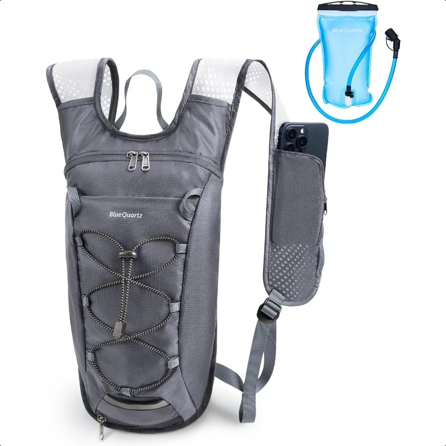 Hydration Backpack with 2L Water Bladder Hiking Water Backpack for Women Men Lightweight Cycling Daypack with  Helmet Net Bag H