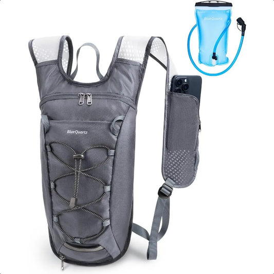 Hydration Backpack with 2L Water Bladder Hiking Water Backpack for Women Men Lightweight Cycling Daypack with  Helmet Net Bag H