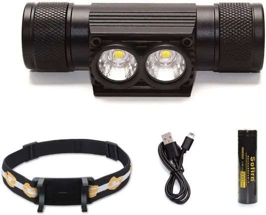 H25LR LED 90 High CRI Rechargeable Headlamp Powerful Lightweight Head Flashlight with Bright White Light and 660nm Deep Red Torch