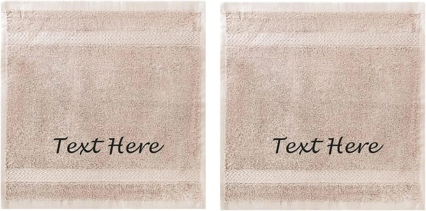 2 Piece Cotton Towel Set with Embroidered Text Super Absorbent Super Soft Türkiye Cotton Bath Towels 24x50 Inches