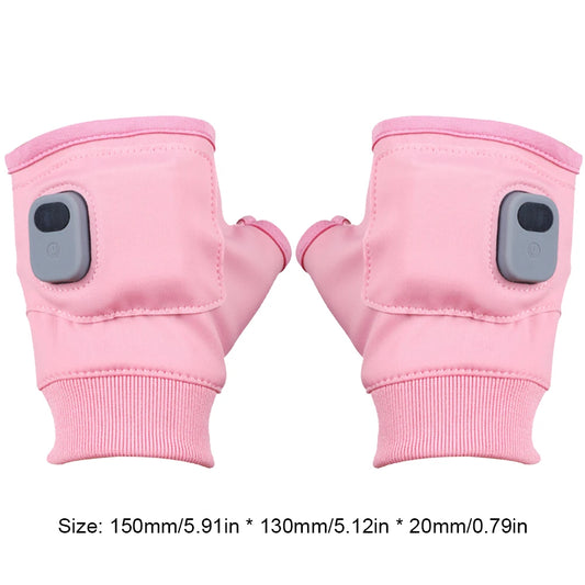 Touchscreen Heating Gloves Rechargeable Winter Warm USB Electric Heated Gloves Fingerless Hand Warmer Thermal for Skiing Gloves