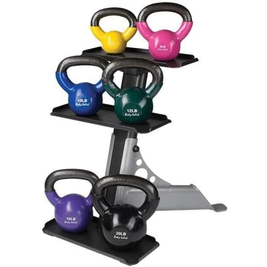 Body-Solid Vinyl Coated Kettlebells with Kettle Grip Handles, Perfect Kettlebells for Weight Training andCore Workout Equipments