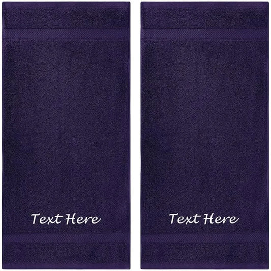 2 Piece Cotton Towel Set with Embroidered Text Super Absorbent Super Soft Türkiye Cotton Bath Towels 24x50 Inches