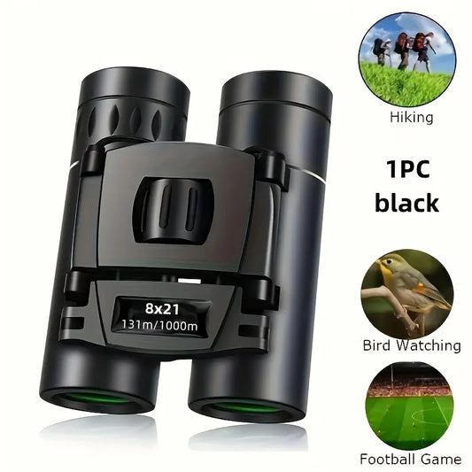 1PC HD Zoom Binoculars 8X21 Long Range Telescope Compact Folding Design for Outdoor Tourism and Camping