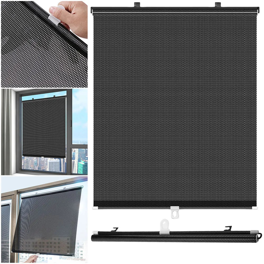 Universal Roller Blinds Sunshade Suction Cup Sun Visors Blackout Curtain Car Bedroom Kitchen Window Sun-Shading Roller Curtains