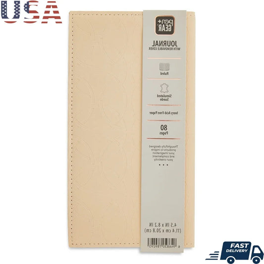 Simulated Suede Journal Embossed Cover 80 Ruled Pages Compact Notebook Portable Writing Diary Ideal Students Travel and Gifts