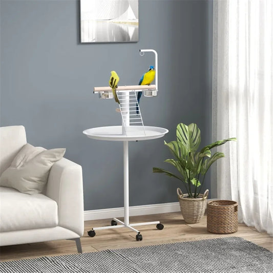 Bird Stand Parrot Perch And Playing Stand Birds Frame birds accessoires bird house Stainless Steel Feeding Bowls poultry feeder