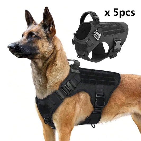 5 Pcs Large Dog Harnesses for German Shepherd and Malinois Training and Walking Vests for Medium and Large Dogs Accessories
