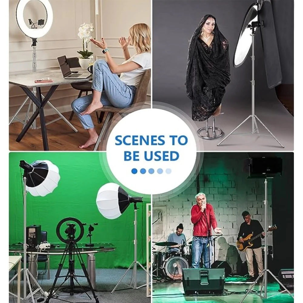 290cm Air Pressure Tripod Bearing 10kg for Camera Stainless Steel Light Stand For Ring Light Live Youtube and Photography Soft