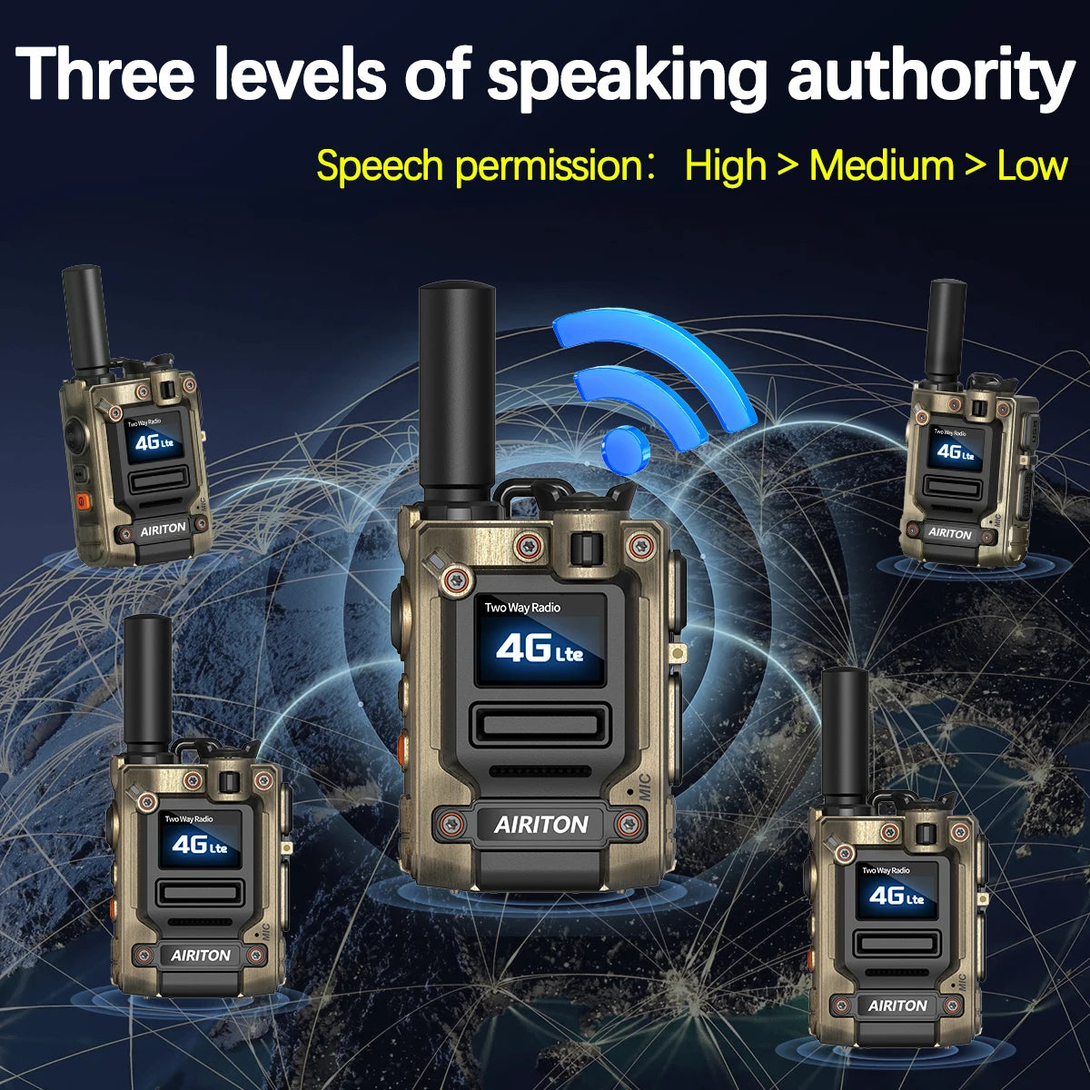 2PCS Global Network POC Radio Walkie Talkie 4G WiFi Unlimited Range Type C Long Range SIM Card Two Way Radio for Hunting Camping