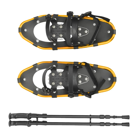 Snowshoes with Adjustable Trekking Poles Bundle, Carry Bag Lightweight Aluminum Walking Hiking Poles Durable All Terrain with a