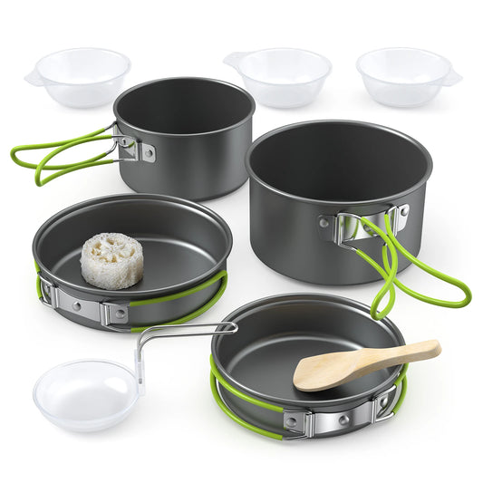 Outdoor Tableware Camping Cookware 2-3 People Multifunctional Aluminum Oxide Cooking Tool Set Portable Stove Dinnerware