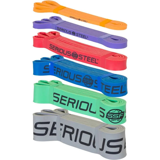 Serious Steel Fitness 37" Resistance Training Bands (Portable Exercise Band System Training Bands- Great for Individuals Looking