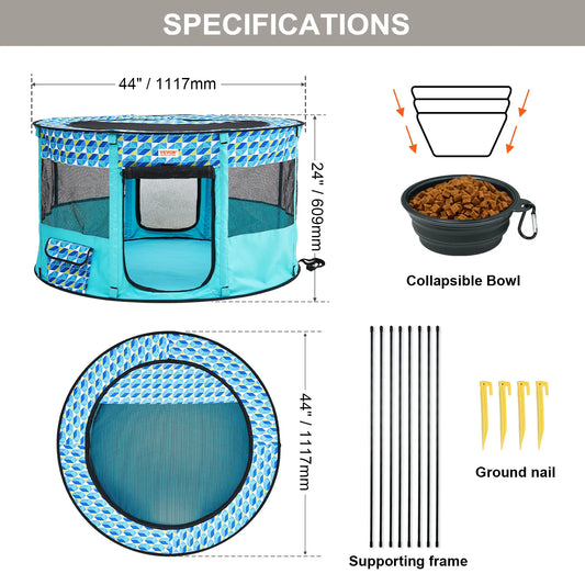 VEVOR Portable Foldable Pet Playpen Tent Crate Kennel Waterproof Puppy Shelter for Dogs and Cats Indoor Outdoor Travel Camping