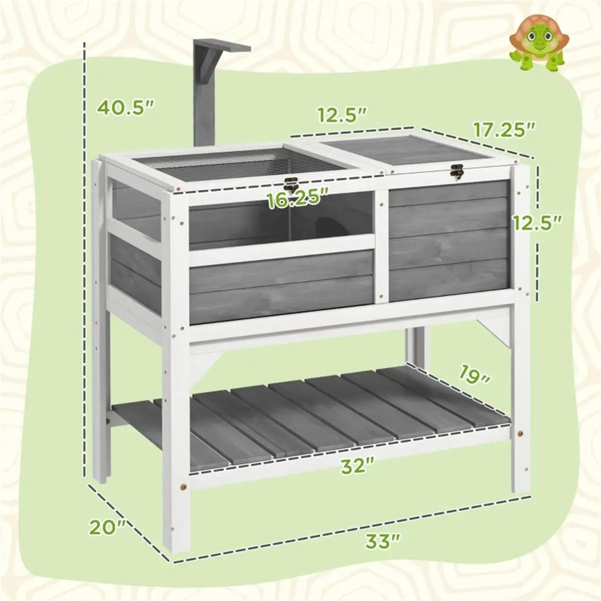 Small Animal Habitat Tank with Lighting and Heating Pad for Reptiles and Tortoises