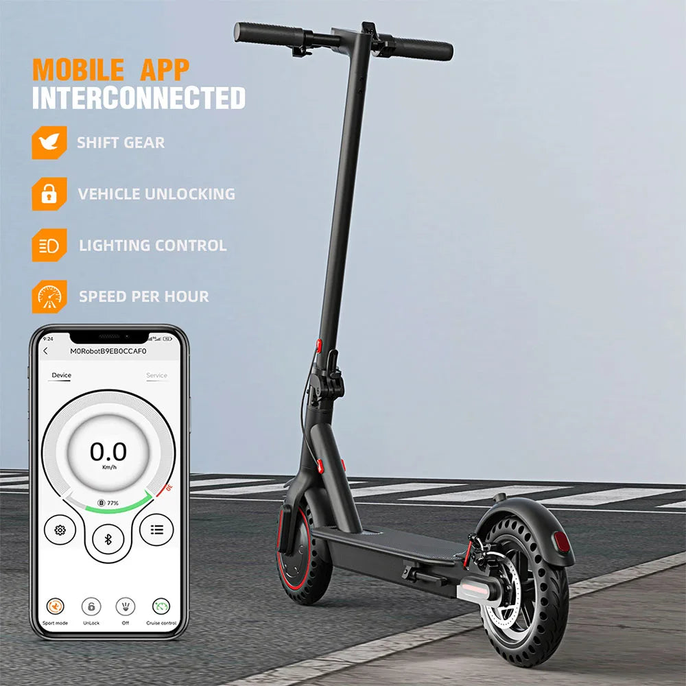 350W Foldable Electric Scooter for Adults and Teens with Explosion-proof Tires and Dual Brake System Lightweight E-scooter with APP Support