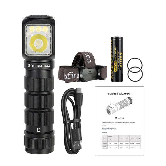 Sofirn HS42 Headlamp 2100 Lumens 18650 EDC USB C Rechargeable Power Bank Flashlight SST40 LED Torch with Magnetic for Camping