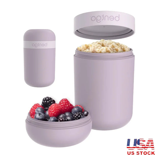 Leakproof Snack Cup with Two Compartments On-the-Go Snacks Dip and Yogurt Safe Microwave and Dishwasher Modern Design