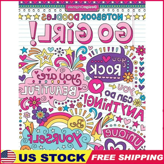 Notebook Doodles Go Girl Coloring Activity Book Empowering Art Activities Uplifting Quotes Paperback Tween Girls Fun Gifts