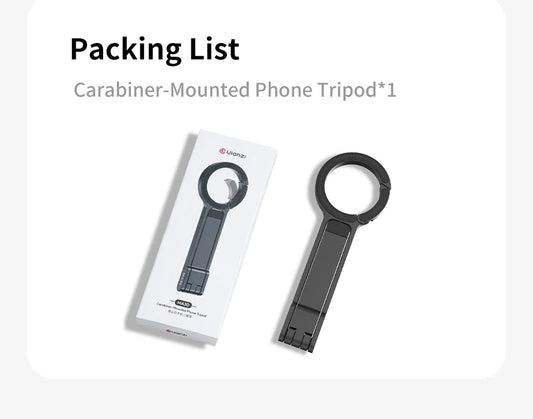 Ulanzi MA30 Carabiner-Mounted Phone Tripod for iPhone 15 14 13 12 Pro/Pro Max Dual-sided Magnet Tripod Desk Mount Phone Handle