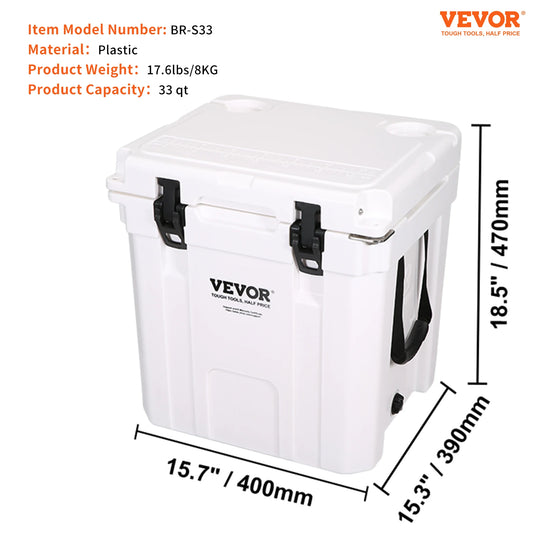 SucceBuy 25QT 33QT 45QT 52QT Hard Cooler Insulated Portable Large Capacity Ice Chest Cooling Box for Family Outdoor Camping Activities
