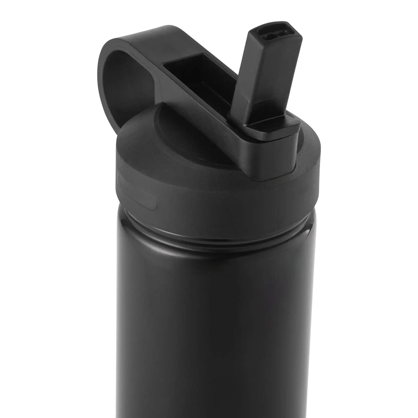 26 oz Water Bottle with Straw Lid, Black with Butterfly Gold Charm