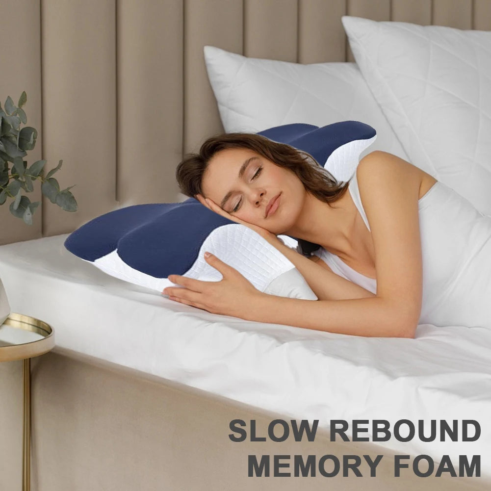 Ergonomic Sleep Cervical Orthopedic Neck Pillow Comfortable Butterfly Shape Pillow Neck Protection Sleeping Orthopedic Pillow